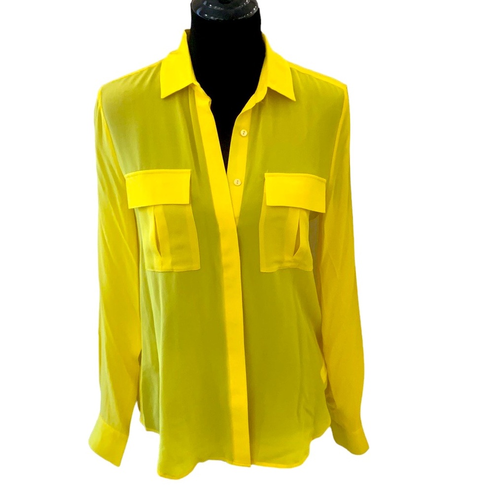 Joe Fresh NWT 100% Silk Yellow Blouse size S